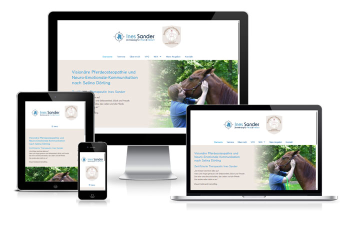 Referenzbilder für verschiedene Bildschirmgrößen der Website ines-sander.de